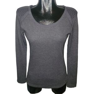 Woolrich Charcoal Grey Long Sleeve Scoop Neck Top Size XS